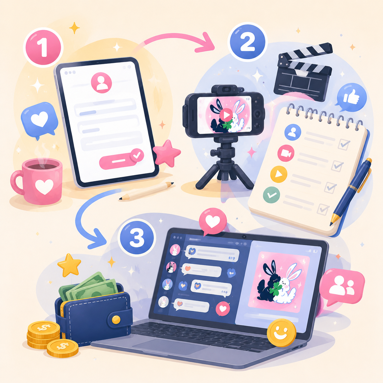 How it works — creator journey map